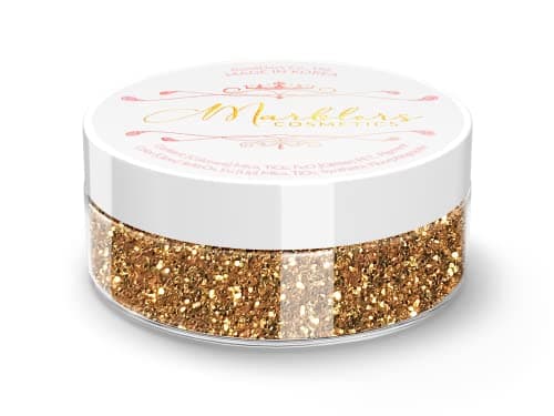 Image of MARBLERS Cosmetic Grade Fine Twinkle Glitter [Dark Gold] 0.18oz (5g) | Non-Toxic | Vegan | Cruelty-Free | Eyeshadow, Nail Polish, Nail Art | Festival, Rave & Party Makeup | Body & Face