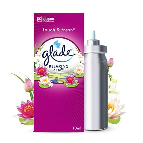 Image of Glade Touch & Fresh Air Freshener Refill, Touch Activated Odour Eliminator for Bathroom & Home, Relaxing Zen, Pack of 12 (12 x 10ml)
