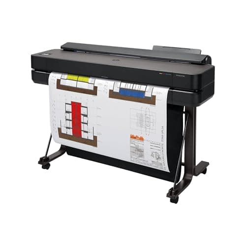 Image of HP DesignJet T650 36-inch (5HB10D), Large Format Printer, Plotter, Standard A4-A0, 82 A1 Prints/Hour, Wi-Fi, Ethernet, USB, 2400x1200 dpi, Recycled Metal, 2-Year Warranty, Click, Black