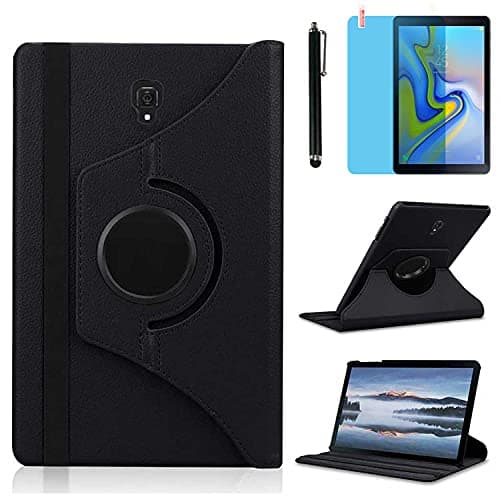 Image of Case for Samsung Galaxy Tab S4 10.5 inch 2018 (SM-T830 SM-T835 SM-T837), 360 Degree Rotating Stand Case Smart Protective Cover with Stylus Pen,Screen Film (Black)