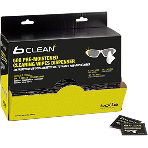 Image of Bolle Pack of 500 Cleaning Wipes for Safety Glasses & Goggles Alcohol and Silicone free Personal Protective Equipment PPE Safety Workwear Glasses Eye Protection Safety– 1 Pack of 500 wipes