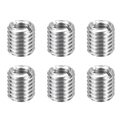 Image of sourcing map 6pcs Thread Repair Inserts M12 x 1.75 Male to M8 x 1.25 Female Thread 12mm Long Stainless Steel Reducing Nuts Metric Self Tapping Sleeves Threaded Reducer Industrial Fasteners