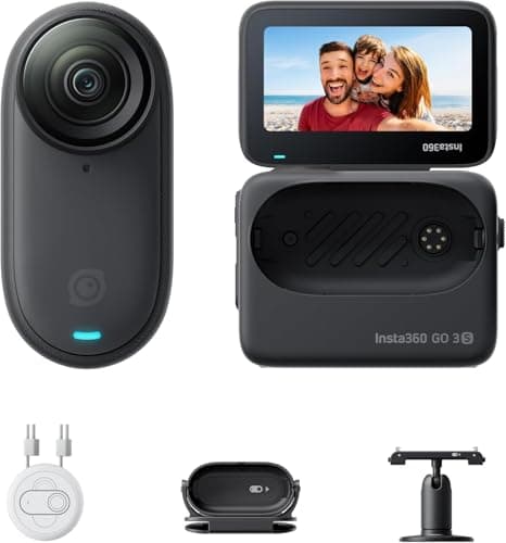 Image of Insta360 GO 3S 128GB - 4K Tiny Portable Vlogging Camera, Hands-Free POVs, Mount Anywhere, Stabilization, 140 Min Battery Life, 10m Waterproof, AI Editing, Black