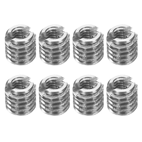 Image of sourcing map 8Pcs Threaded Insert, Stainless Steel M2-0.4 Female to M4-0.7 Male Repair Nut 4mm Long Thread Adapters Sleeve Reducing Nut Thread Repair Screw for Hardwoods Softwoods