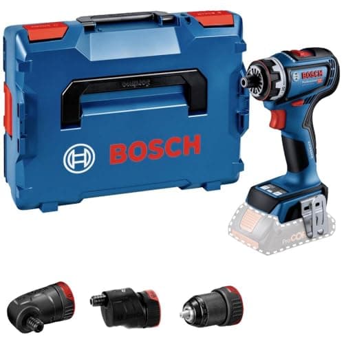 Image of Bosch Professional 18V System Cordless Drill Driver GSR 18V-90 FC (FlexiClick System, Hard Torque of 64 Nm, brushless Motor, 2-Gear, incl. 1x GFA 18-M, 1x GFA 18-E, 1x GFA 18-W, L-BOXX)