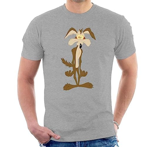 Image of All+Every Looney Tunes Wile E Coyote in Trouble Men's T-Shirt Heather Grey