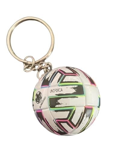 Image of Generic Ball Keyring Compatible with Euro 2020 Italy Champion in Unicorn Football Bag Gadget Accessories Gift Idea Men Women Children Creative 3D Pendant, White, One size