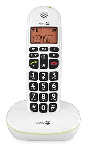 Image of Doro PhoneEasy 100W DECT Cordless Phone with Amplified Sound and Big Buttons, NO Answerphone (Single Set/White) [UK and Irish Version]