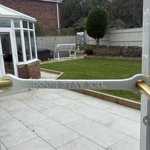 Image of Door Stay French & Patio Door Stay – Hold Open Door Restraint for Large Dogs – Pet Access & Ventilation Aid – Creates Controlled Opening Approx 34 cm – White (Super XXL)