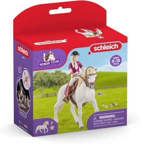 Image of SCHLEICH HORSE CLUB - 10 Piece Sofia and Blossom Play Set with Rider and Andalusian Mare - Horse Toys for Girls and Boys Ages 5-12