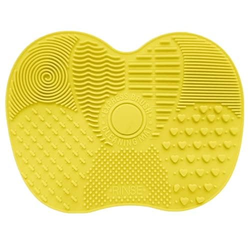 Image of Onlineforu LTD Small Size Silicone Makeup Brush Cleaning Mat – Multi Textured Brush Cleaner Pad with Strong Suction Cups – Durable, Reusable & Easy Clean Design for All Makeup Brushes