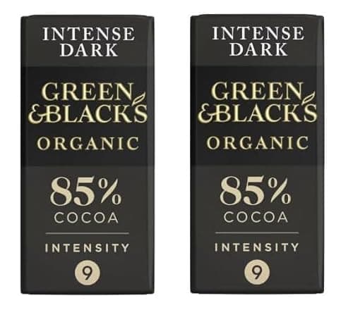 Image of 2 x Green & Black's Organic 85% Dark Chocolate Bar 90g - Richer and Creamier Taste