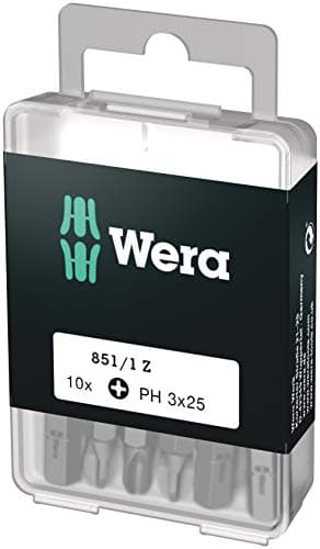 Image of Wera 05072402001 Phillips Extra-Tough Bits 851/1 Z PH3 x 25 mm, Pack of 10