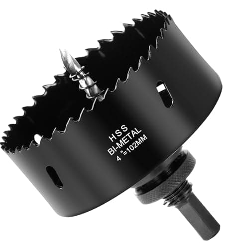 Image of Flintronic 102mm Hole Saw, HSS Bi-Metal Hole Cutter, Hole Saw Drill Bit for Soft Metal, Wood, Plasterboard, Ceiling Board, PVC Board and Plastic for Cutting Circular Holes