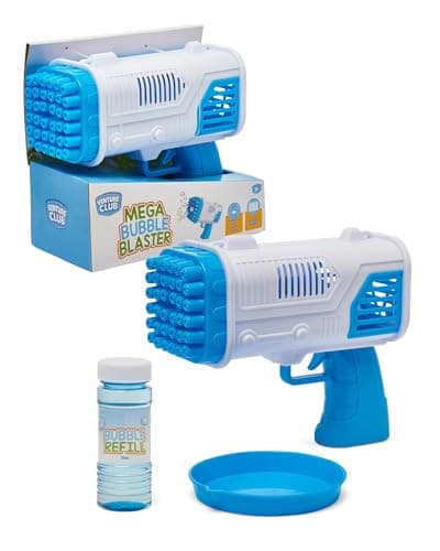 Image of Venture Club Mega Bubble Blaster - Trigger Action Bubble Machine for Kids, Bubbles for Kids & Toddlers, Garden Toys & Games for Outdoor Play, Party & Active Fun - Easy Setup, Children Aged 3+, Blue