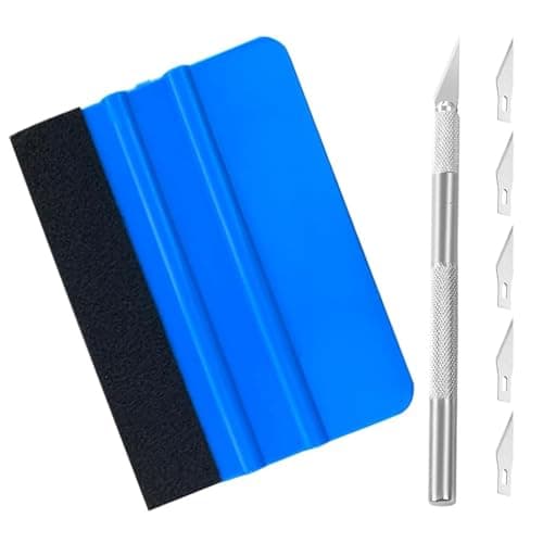Image of JOYVOX 7 Pcs Car Vinyl Wrap Tool Kit, Wallpaper Smoothing Tool Kit, Window Tint Application Kit with Squeegee, Felt Edge, Cutter, and Gloves for Car Wrapping, Wallpaper, and Window Film