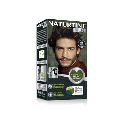 Image of Naturtint Men Permanent Hair Colour Gel 4N Natural Chestnut for Hair Beard and Moustache. Ammonia Free, up to 100% Grey Coverage, Natural Looking Long Lasting Results