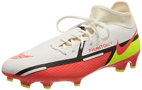 Image of NIKE Phantom GT2 Academy Dynamic Fit FG/MG, Soccer Shoe, White/Bright Crimson-Volt,
