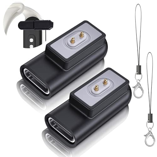 Image of Ermorgen 2 Pack USB C Adapter Compatible for Xiaomi Band 10/9/9 Pro/8/8 Active/Smart Band 8 Pro, Redmi Watch 3/3 Lite, Redmi Watch 6/5 Active/5 Lite /4/2- Black
