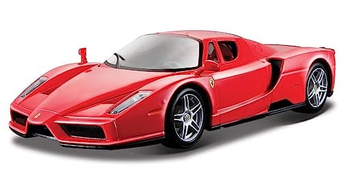 Image of Bburago FERRARI RACE & PLAY FERRARI ENZO Super Car - 1:24 Scale - Incredibly Detailed Die-Cast Replica Collectible Model Vehicle, Red