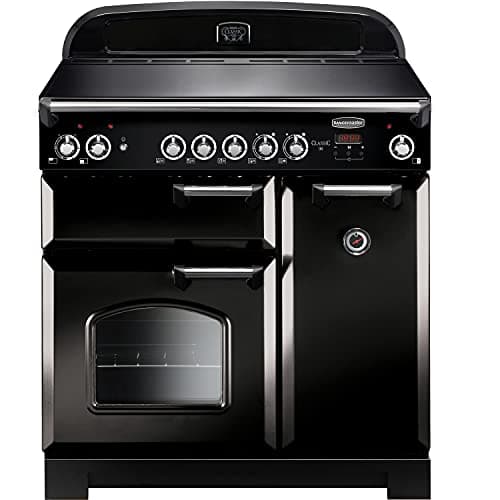 Image of Rangemaster Classic 90cm Electric Range Cooker - Black & Chrome