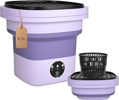 Image of Portable Washing Machine,6.5l Mini Washing Machine With Spin Basket,3 Cleaning Modes Foldable Camping Washing Machines for Baby Clothes and Underwear, for Apartments, Dorm,RV, Travel