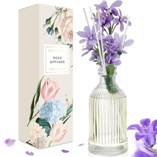 Image of Scent-Hi Reed Diffuser 200ml Fragrance Reed Diffusers, Aromatherapy Diffuser Set with 6 Fiber Sticks, Long Lasting Home Indoor Fragrance Reed Diffuser Set, Freesia