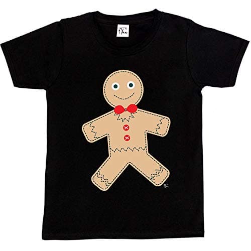 Image of 1Tee Boys Christmas Gingerbread Man T-Shirt Black 3-4 Years