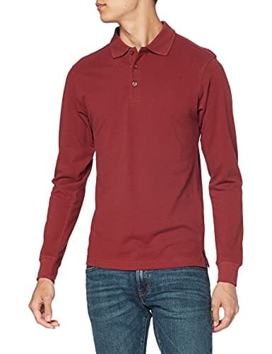 Image of Clique Men's Classic Long Sleeve Polo Shirt, Red (Burgundy), X-Small