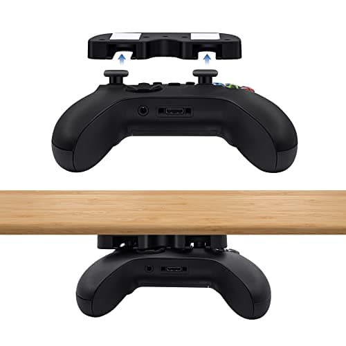 Image of Mcbazel Universal Gaming Controller Stand & Mount, Under Desk & Table Holder for Xbox Series X/S, One, 360, Elite & Switch Pro Controllers, Tool-Free Installation (Black)