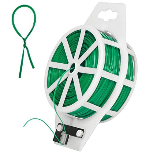 Image of tenn well 100m Green Garden Wire, Flexible Plant Wire Twist Ties with Cutter for Gardening Climbing Plants, Vines, Shrubs and Flowers