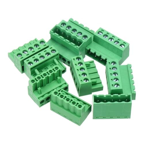 Image of sourcing map 5PCS 5-Pin PCB Mount Screw Terminal Block Connectors 5.08mm/0.2inch Pitch Circuit Board Connectors for Home Appliances, Industrial Project