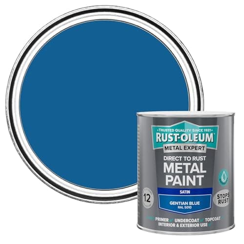 Image of Rust-Oleum Metal Expert Paint Satin Gentian Blue 750ml