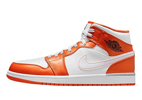 Image of Nike Men's Air Jordan 1 Mid SE Sneaker, Electro Orange Black White, 10