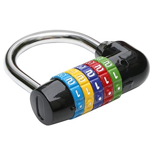Image of TRIXES 5-Number Combination Padlock Black, Multicolour Five Digit Secure Combi Locker