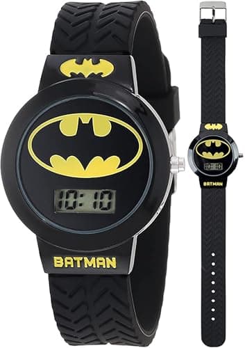 Image of DC Comics Accutime Kids Batman Digital Quartz Watch for Boys, Girls & Adults All Ages, Black - Classic Logo, Digital,Quartz Movement