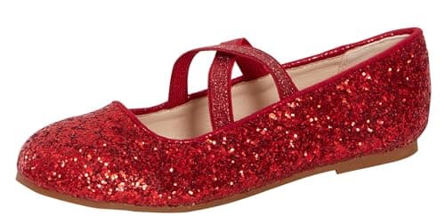 Image of Lora Dora Girls Glitter Ballet Shoes Red 10 UK Child