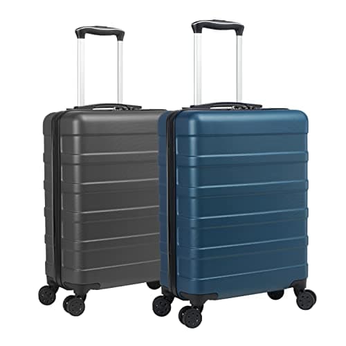 Image of Cabin Max Anode Cabin Suitcase 55x40x20 Built in Lock, Lightweight, Hard Shell, 4 Wheels, Suitable for Ryanair, Easyjet, Jet 2 Paid Carry on (Endless Sea and Graphite, 55 x 40 x 20 cm)