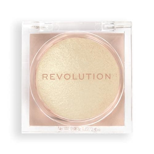 Image of Makeup Revolution Beam Bright Highlighter, All Over Face Glow, Powder To Liquid Formula, 5 Different Shades, Golden Gal
