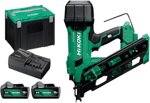 Image of Hi‑Koki NR1890DCAJPZ 18V Cordless framing Nailer with 2×5.0Ah Li‑ion Batteries, Delivering Fast Driving Performance, Tool‑Free adjustments, Long runtime for demanding framing Work
