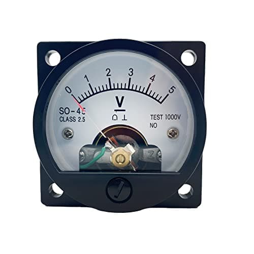 Image of LEPEVNEY Analog Dial Panel Meter Voltmeter Gauge SO-45 Round Current Measuring Ammeter DC 5V