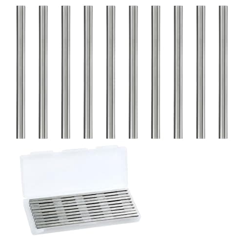Image of 10PCS Reversible Electric Planer Blades 82mm, Double-Sided HSS Carbide Planer Knifes with Smooth Cutting Edges & Precision Ground Machinery Part Replacements for Makita, Bosch, Hitachi