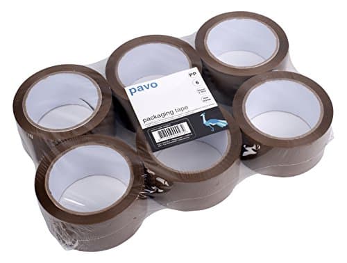 Image of Pavo - Premium 50 mm x 66 m Polypropylene Packing Tape - Brown (Pack of 6)