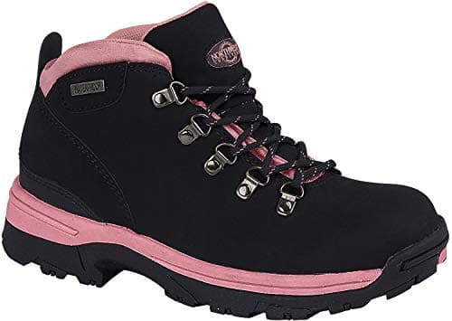 Image of Northwest Territory Ladies Trek Lace Up Leather Upper Water Proof Walking/Hiking/Outdoor Trekking Boot (Black Pink, 8 UK, numeric_8)