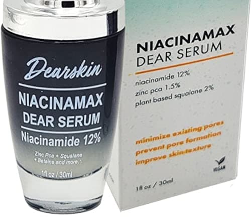Image of Niacinamide Serum Pore Minimizer Nacinamide 12% Zinc PCA Aqua Squalane & Vitamin E, Fight Redness and Swelling Aging Skin Treatment Niacinamax Dear Serum Dearskin Skincare