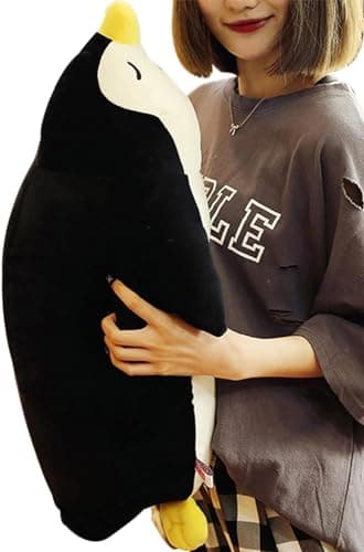 Image of Cute Emperor Penguin Stuffed Animals Plush Doll Toys for Kids Plushies Stuffed Hugging Penguin Pillow Throw Gift for Kids or Lovers (50cm, Black)
