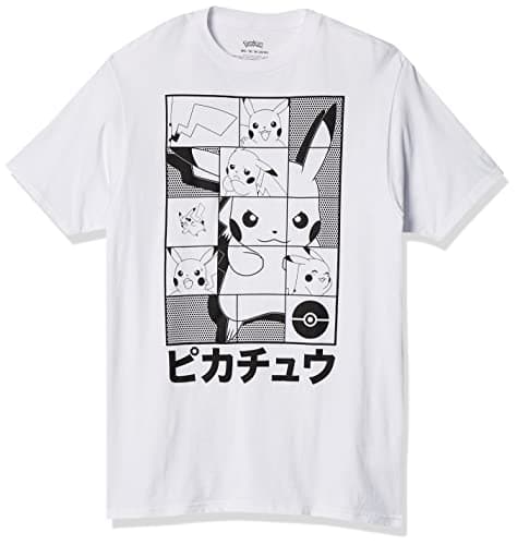 Image of Pokemon Unisex's Pikachu Puzzle Box Japan T-Shirt, White, Medium