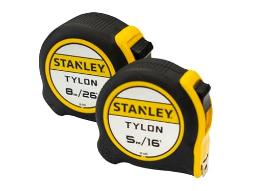 Image of Stanley Tylon™ Pocket Tapes 5m/16ft + 8m/26ft (Twin Pack) corrosion resistant, long-life, nylon coated blade, with bi-material case for improved grip
