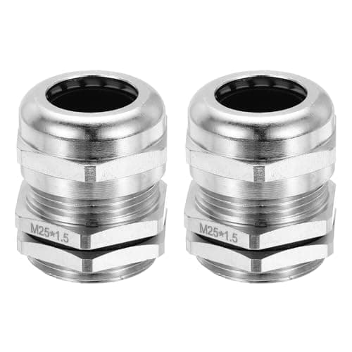 Image of PATIKIL Waterproof Electrical Cable Glands, M25 2 Pcs 12-16mm Nickel-Plated Brass Cord Grip Electric Wire Connector Wire Protector for Outdoor Cable Box Enclosure Junction Box