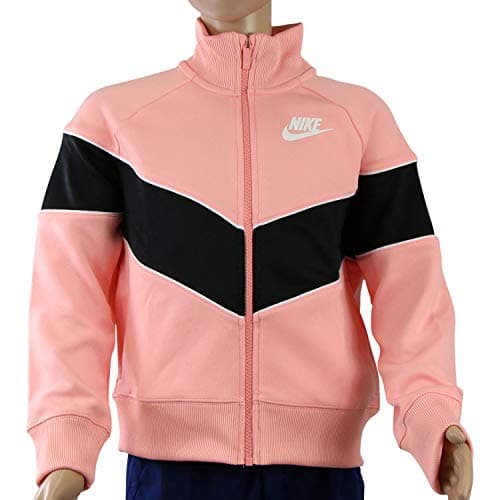 Image of Nike Kids G Nsw Heritage Fz Sweatshirt - Bleached Coral/Black/White/White, Medium